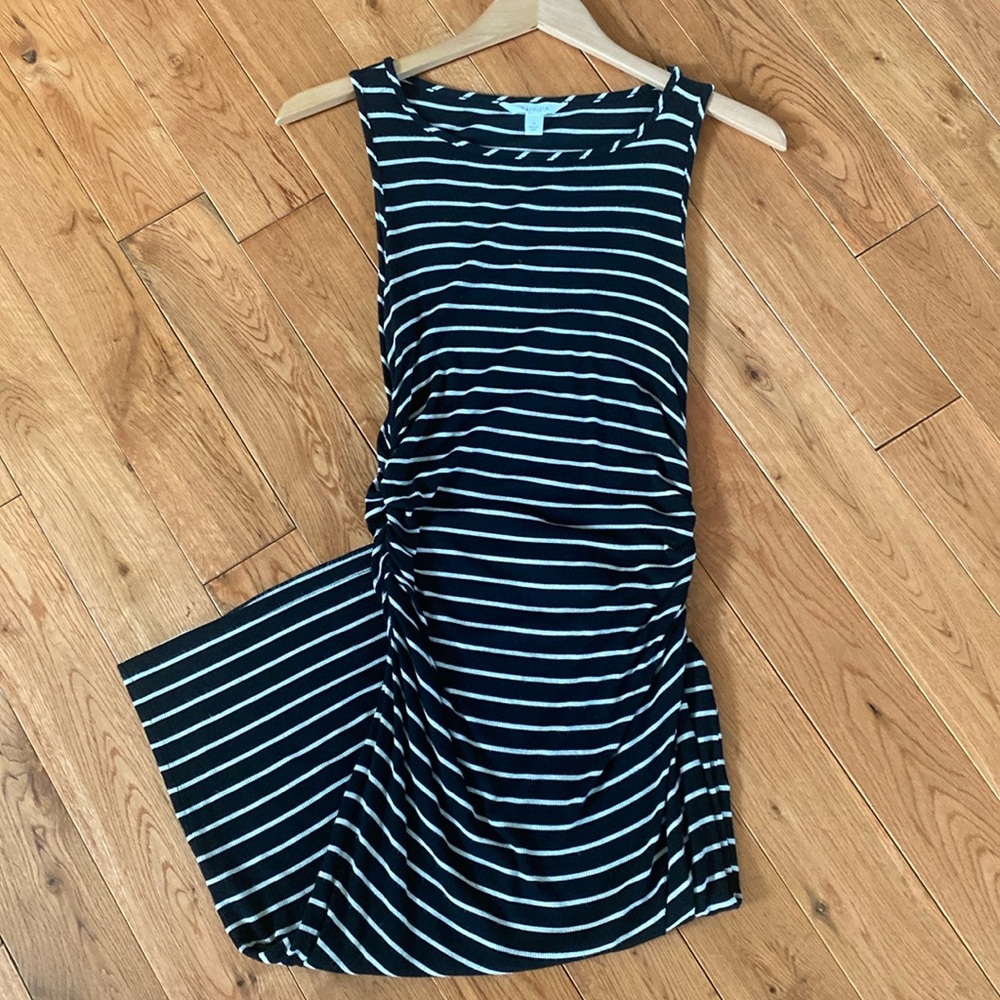 ATHLETA Striped Black and White Sleeveless Dress